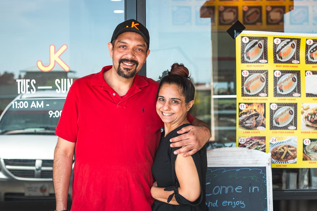 Arash and Nooshin Foroozan at Just Kabab (Credit: Jackie Tran)