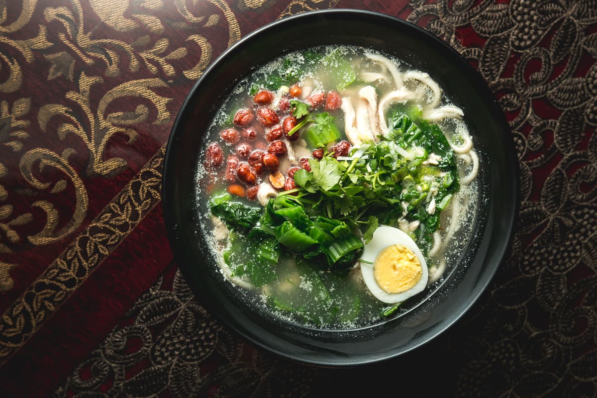 A5 Chicken with Mustard Sour Green Noodle Soup at Just Noodles (Credit: Jackie Tran)