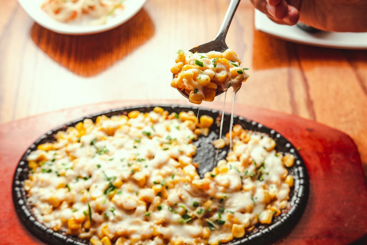 Cheesy corn at Kimchi Time
