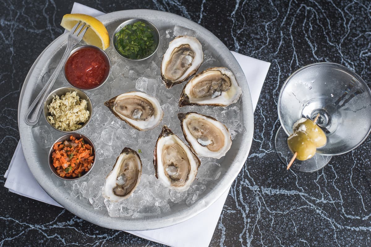 Oysters and a martini at Kingfisher (Credit: Jackie Tran)