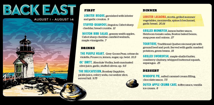 Kingfisher Summer Roadtrip 2014 Back East Menu by Fezlab
