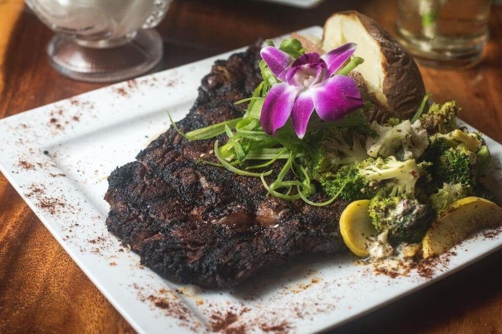 a plate of food on a table