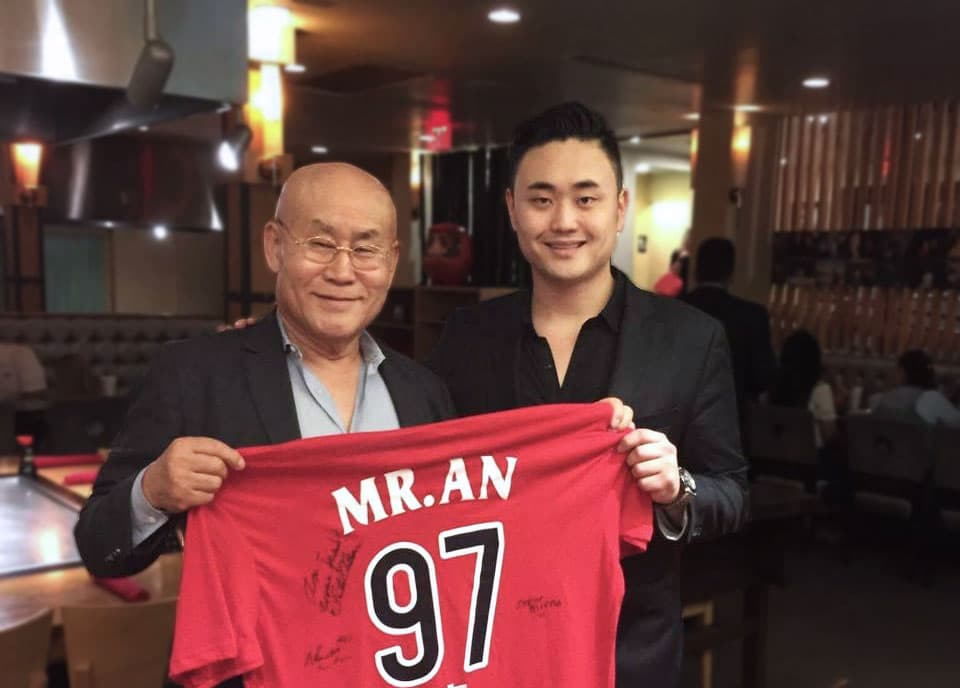 Kwang An, left with son Joon An