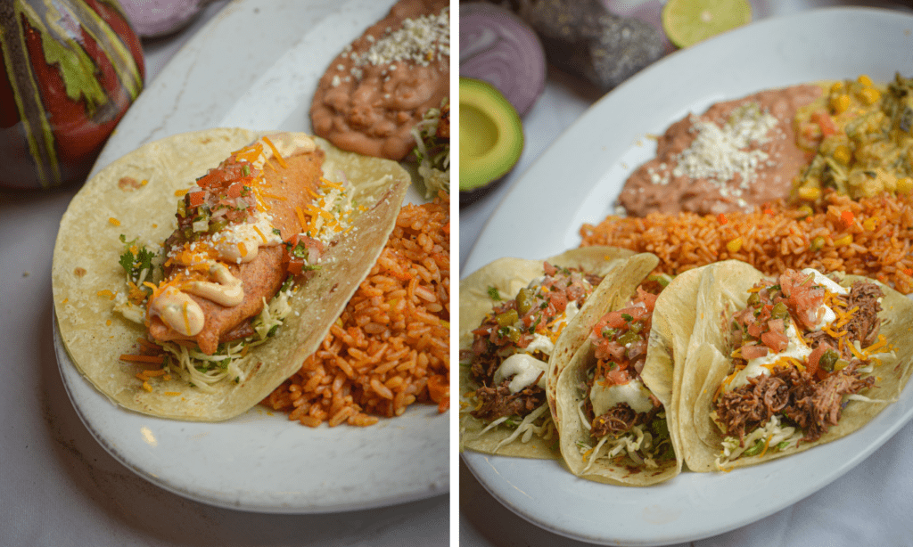 a bunch of different types of food on a plate