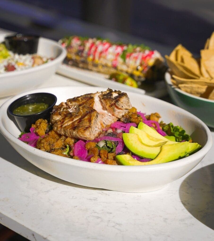a plate of food on a table