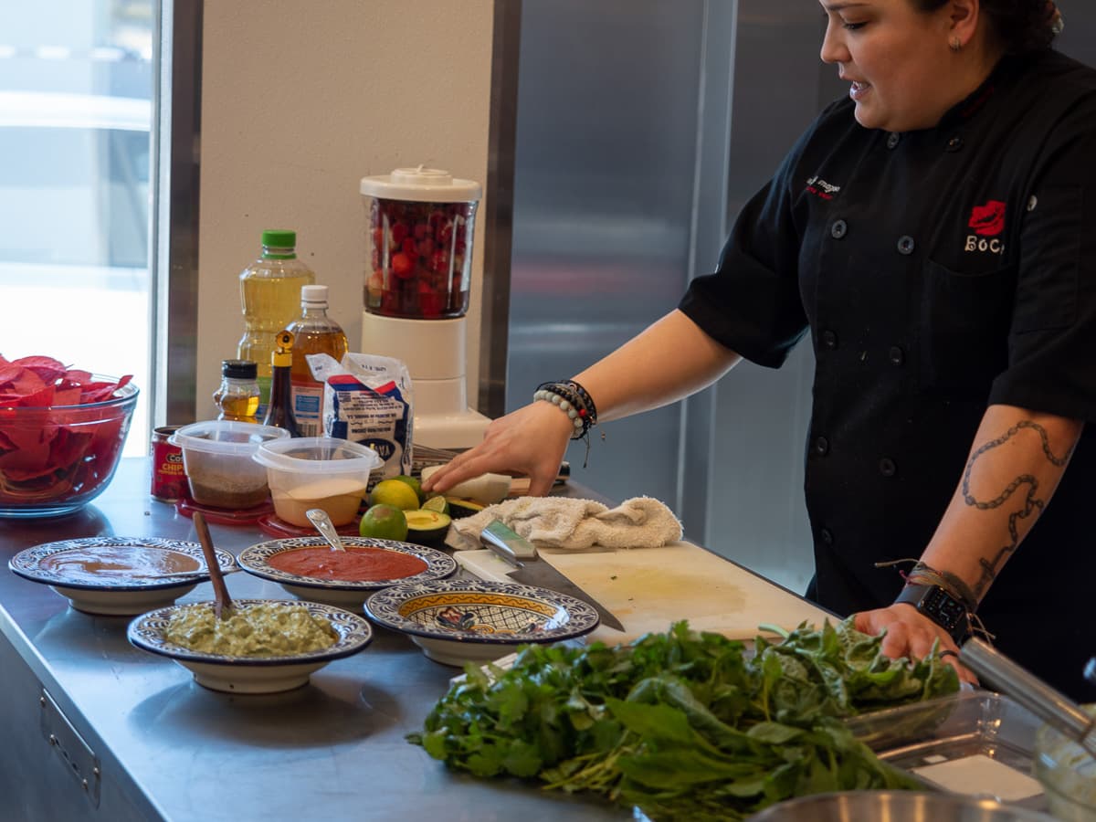 Maria Mazon teaching at Flying Aprons Tucson (Credit: Miles David Scott)