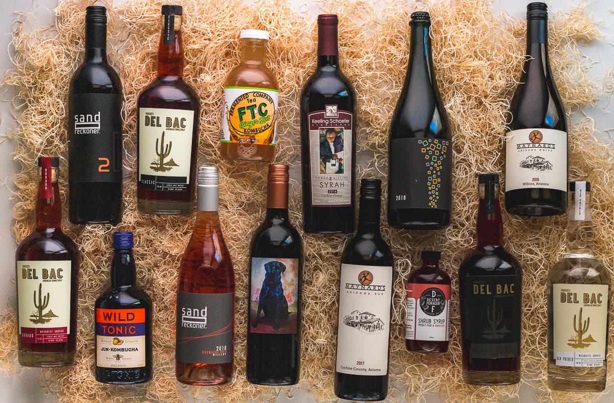 Local Gifts from Tucson Wines, spirits, kombucha, and shrub