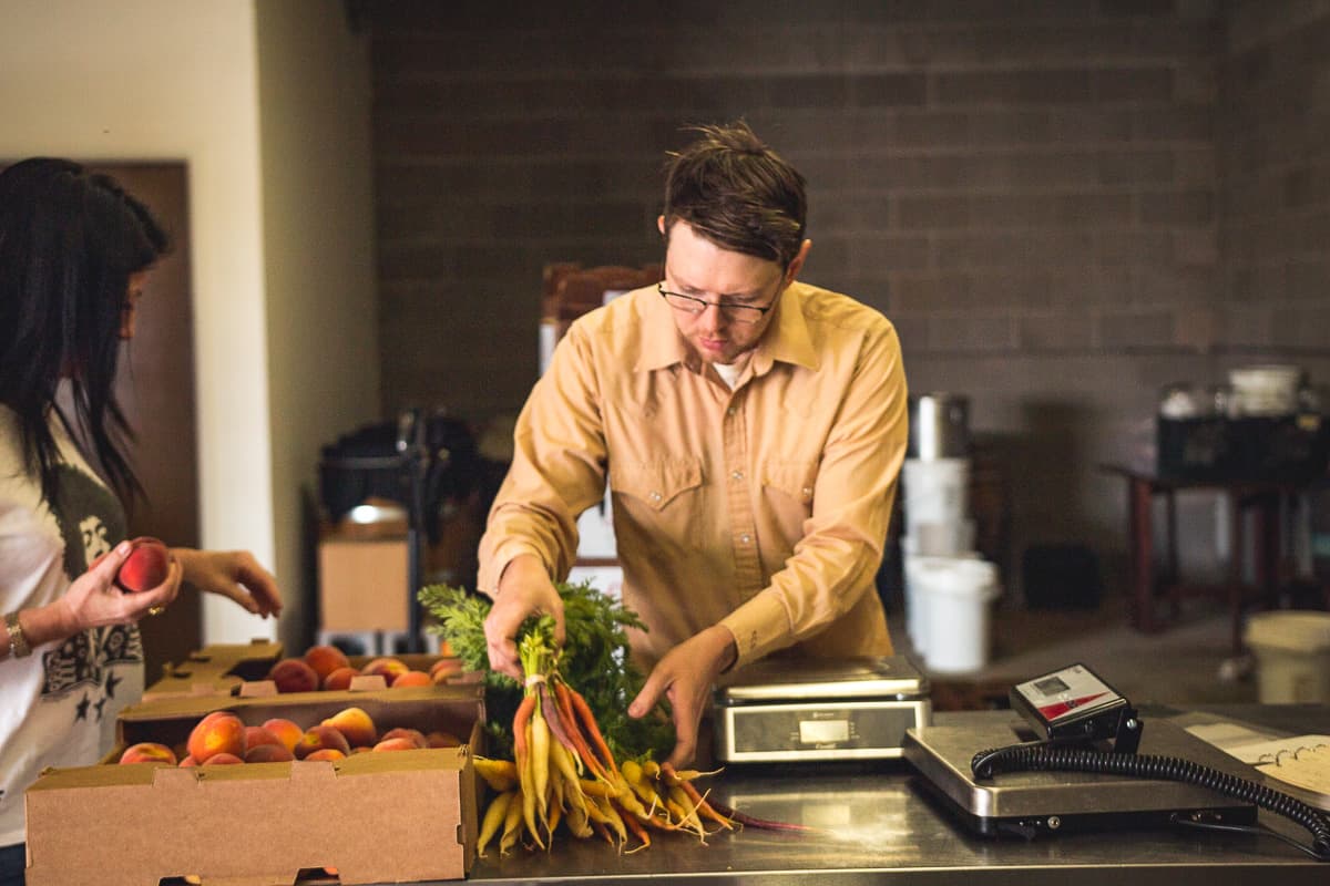 Erik Stanford at Pivot Produce (Credit: Jackie Tran)