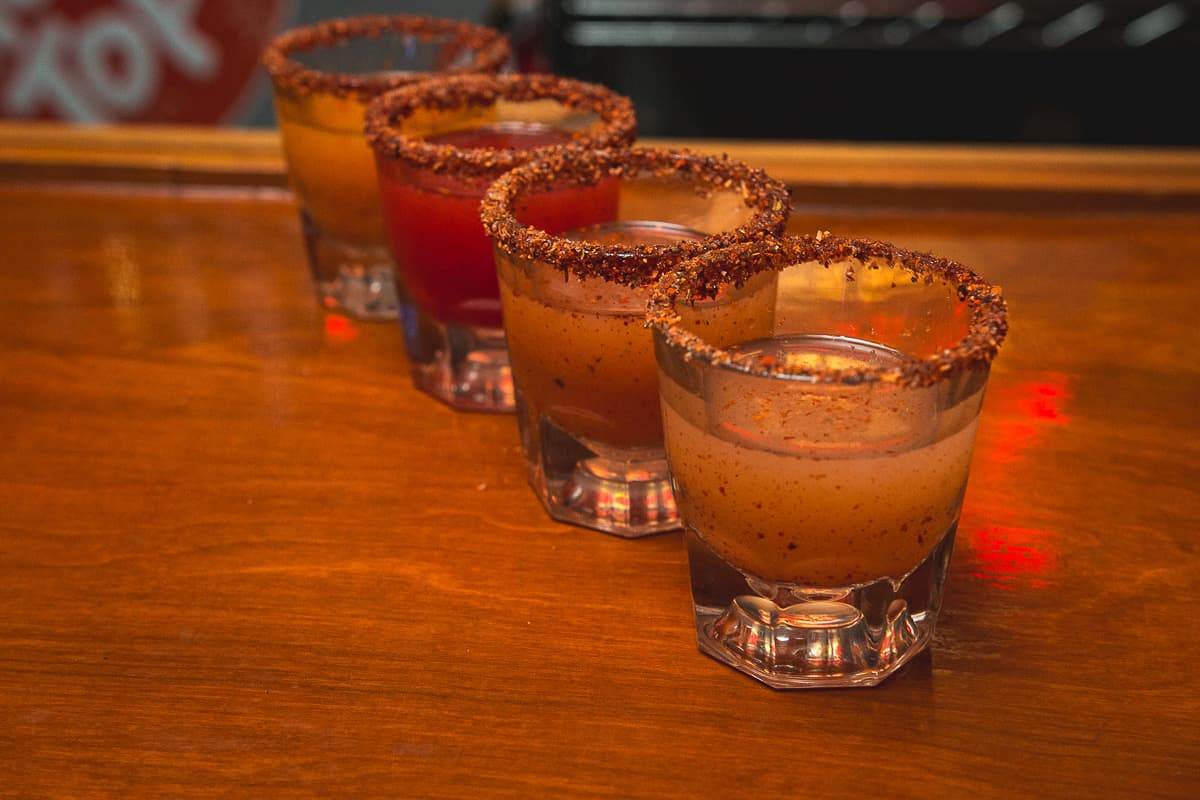 Kiss My Chile shots at Louie's Pub