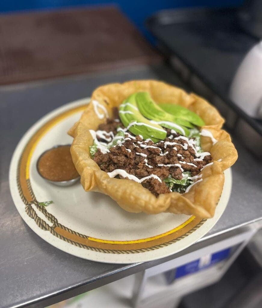 a plate of food on a table