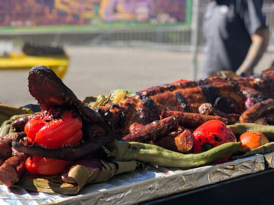 a tray of food