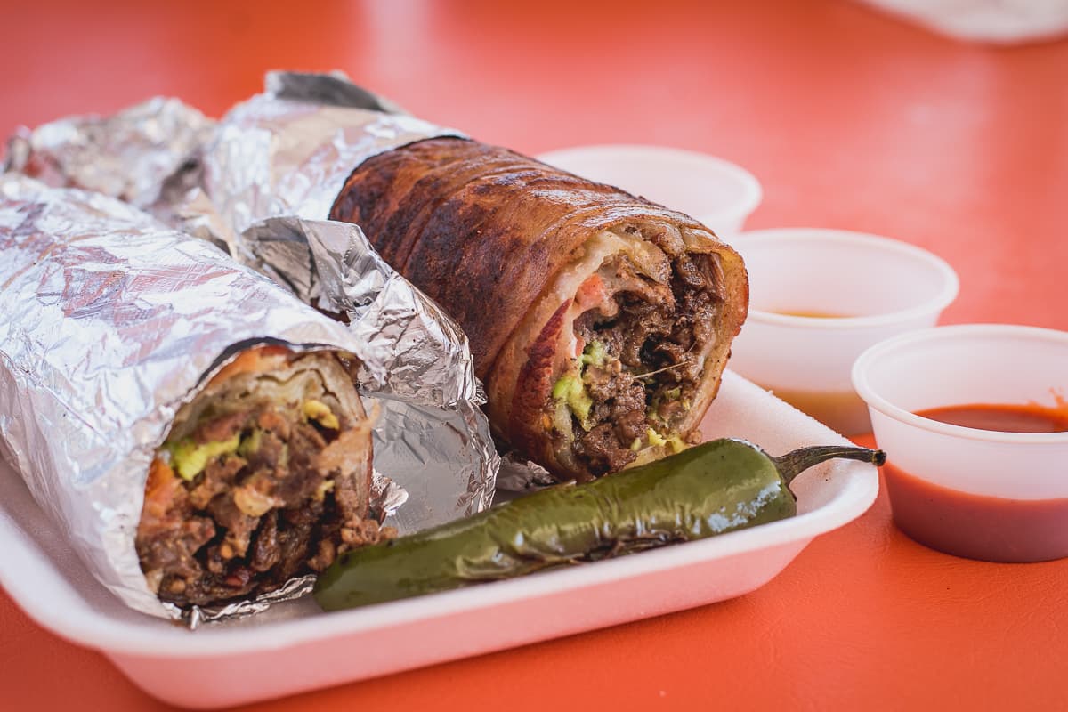 Bacon-Wrapped Percheron Burro from Percheron Mexican Grill (Credit: Jackie Tran)