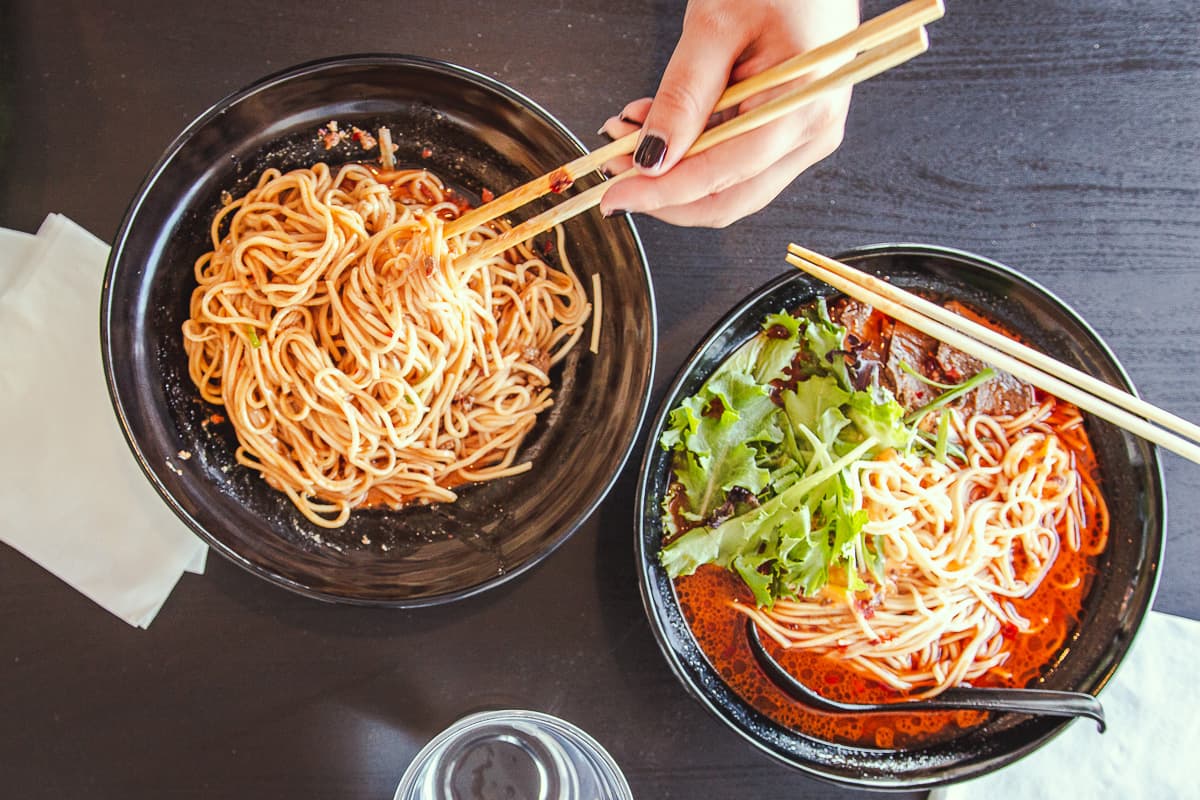 Dan Dan Noodle and Volcano Noodle Soup at Mian Sichuan