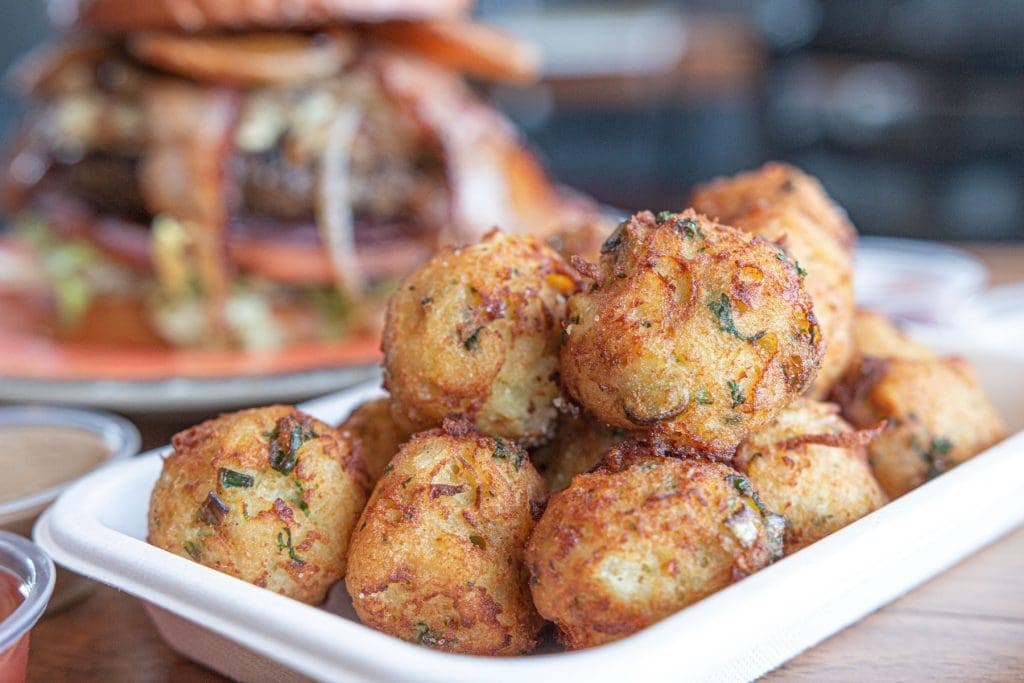 Housemade tater tots at Divine Bovine in Tucson (Photo by Adam Lehrman)