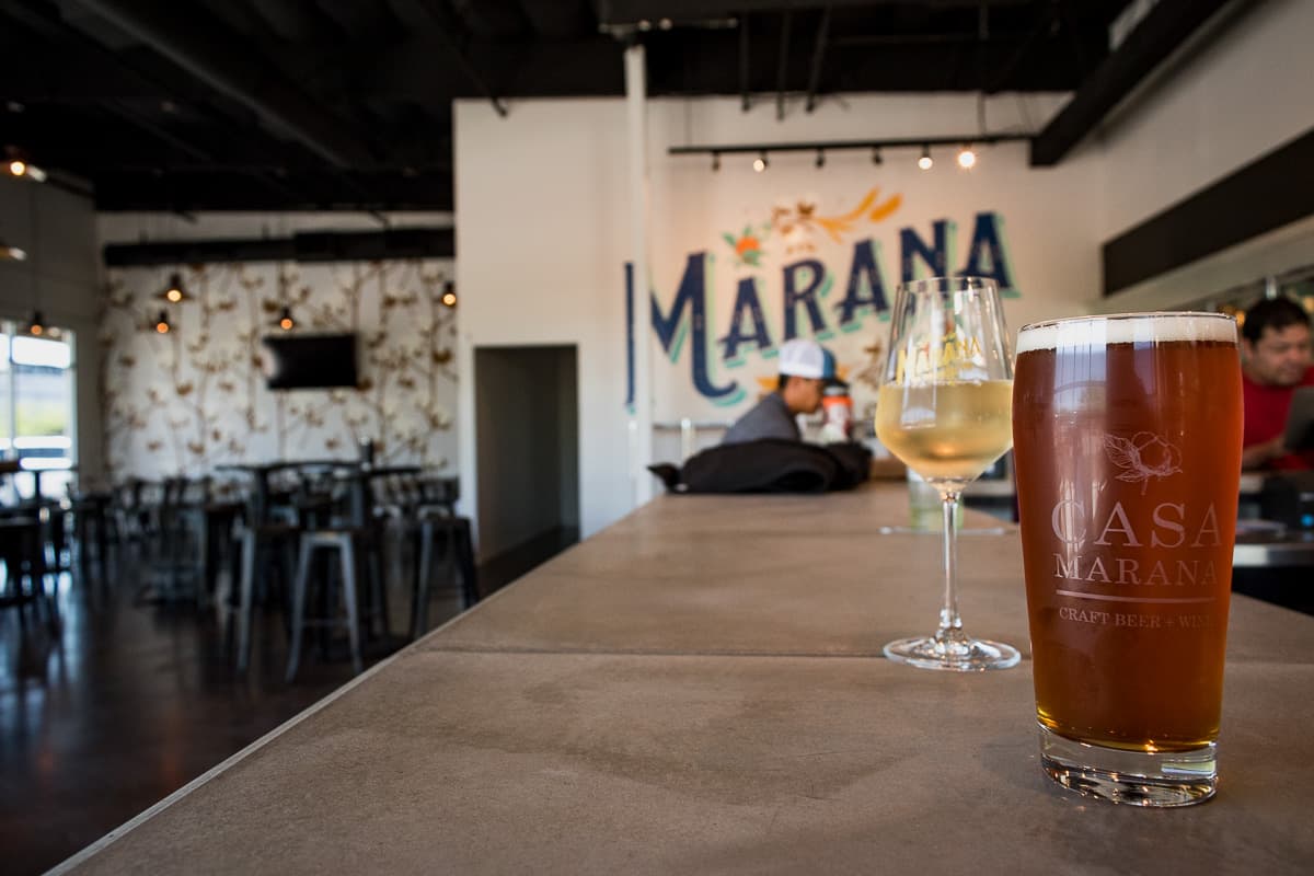 Wine and beer at Casa Marana Craft Beer + Wine (Credit: Jackie Tran)