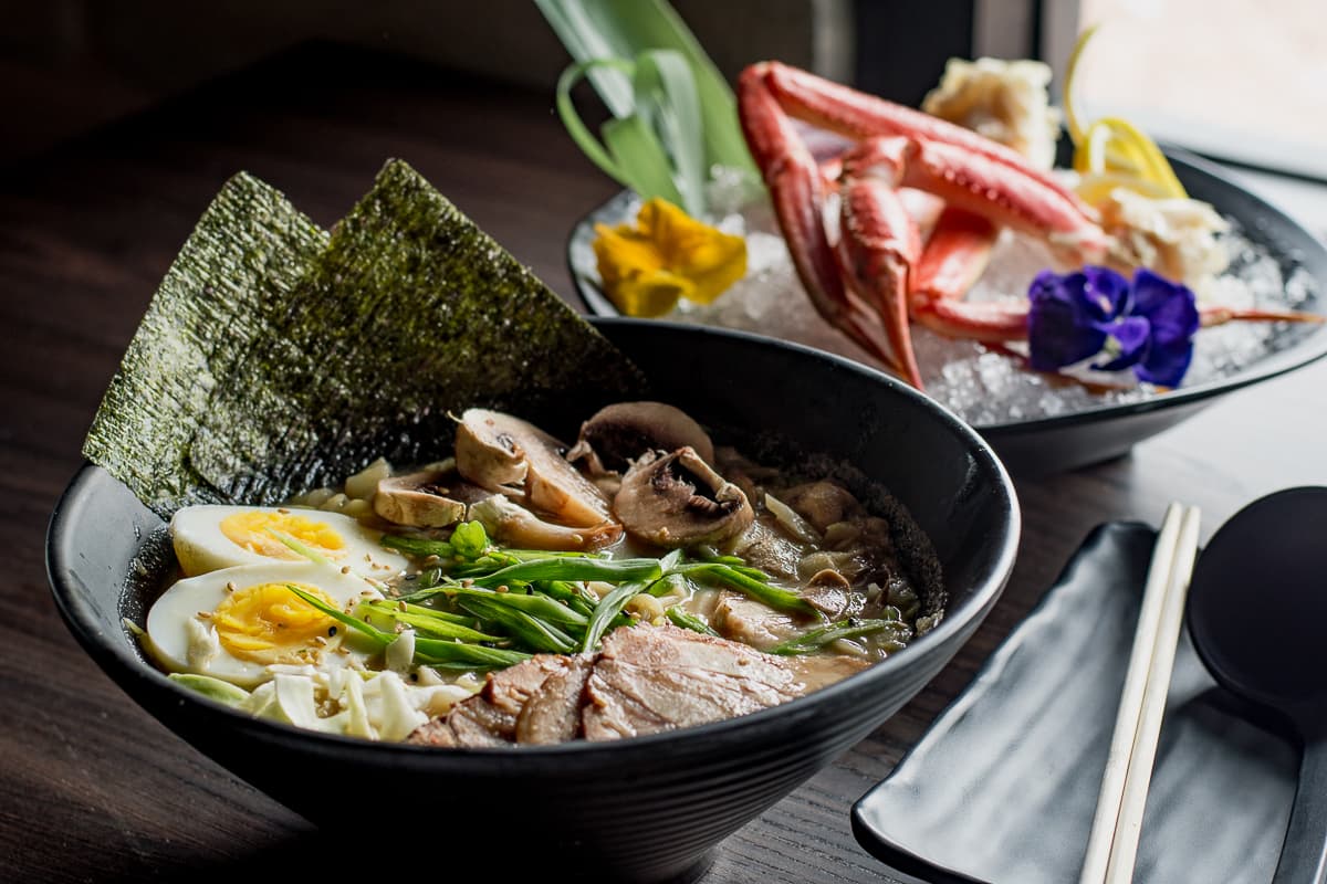 Miso ramen and crab legs at Izumi (Credit: Jackie Tran)