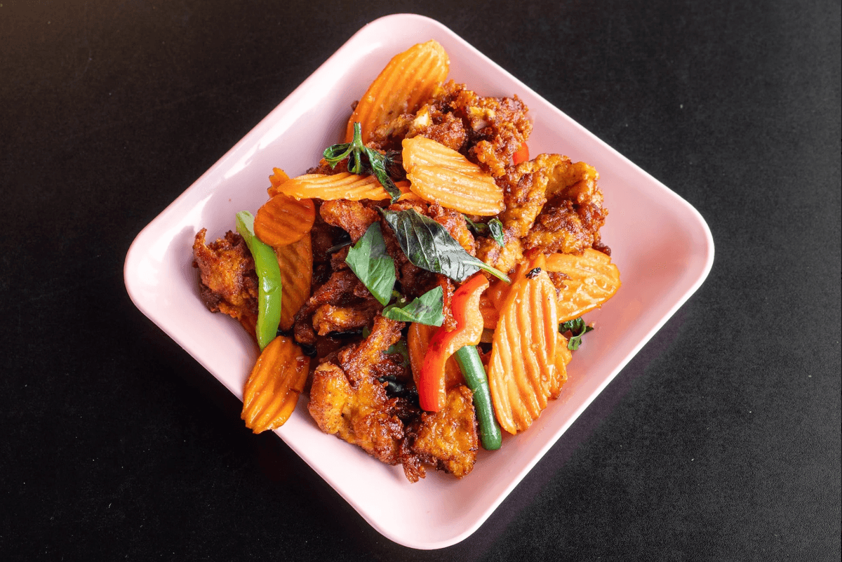 Spicy Crispy Chicken Basil at Tuk Tuk Thai