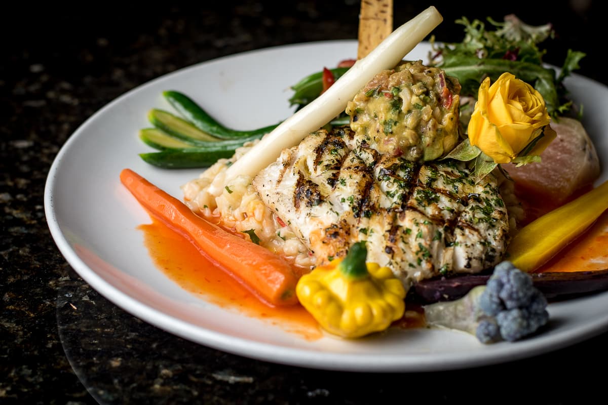 Grilled Cabrilla Sea Bass Filet at Wild Garlic Grill (Credit: Jackie Tran)