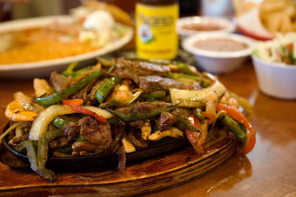 a close up of a plate of food on a table