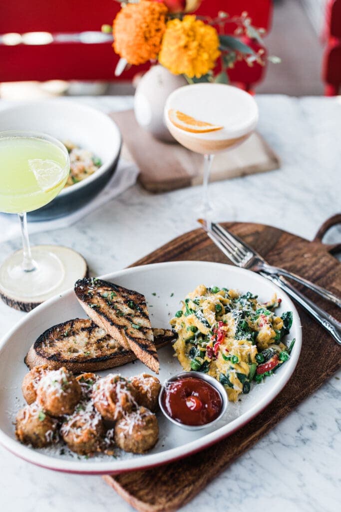 a plate of food on a table