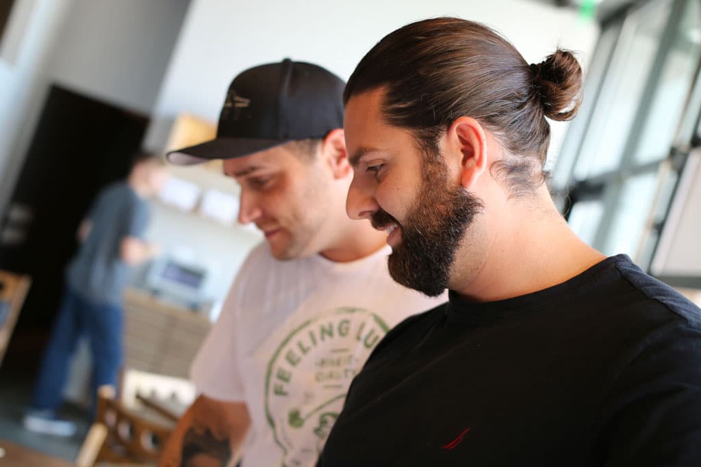 OBON partners Brandon Katz and Andre Joffroy (right). (Credit: Adam Lehrman)