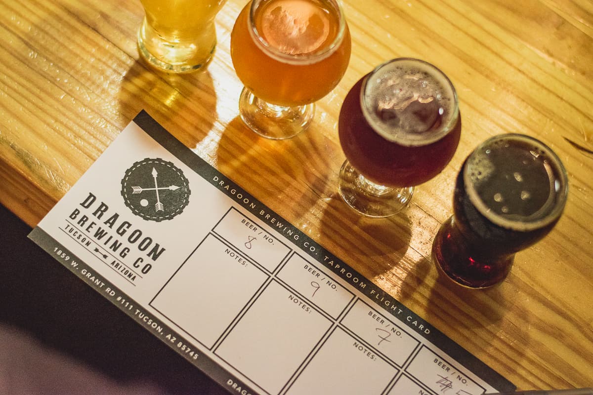 Beer flight at Dragoon Brewing Company (Credit: Jackie Tran)