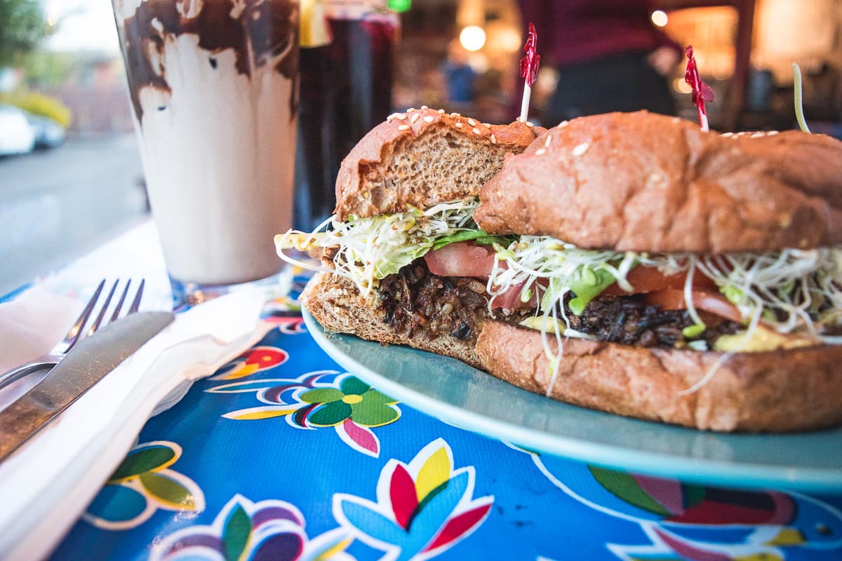 Veggie Burger at Bentley's House of Coffee & Tea (Credit: Jackie Tran)