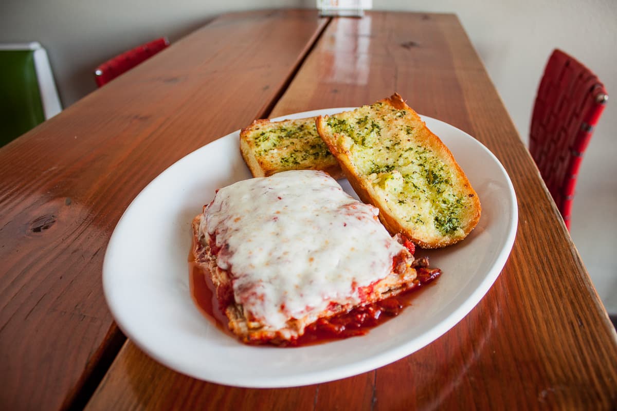 Meat lasagna at Fresco Pizzeria & Pastaria (Credit: Chelsey Wade)