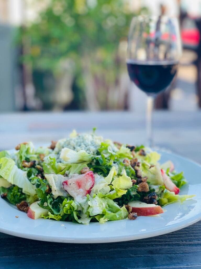 a close up of a plate of food on a table