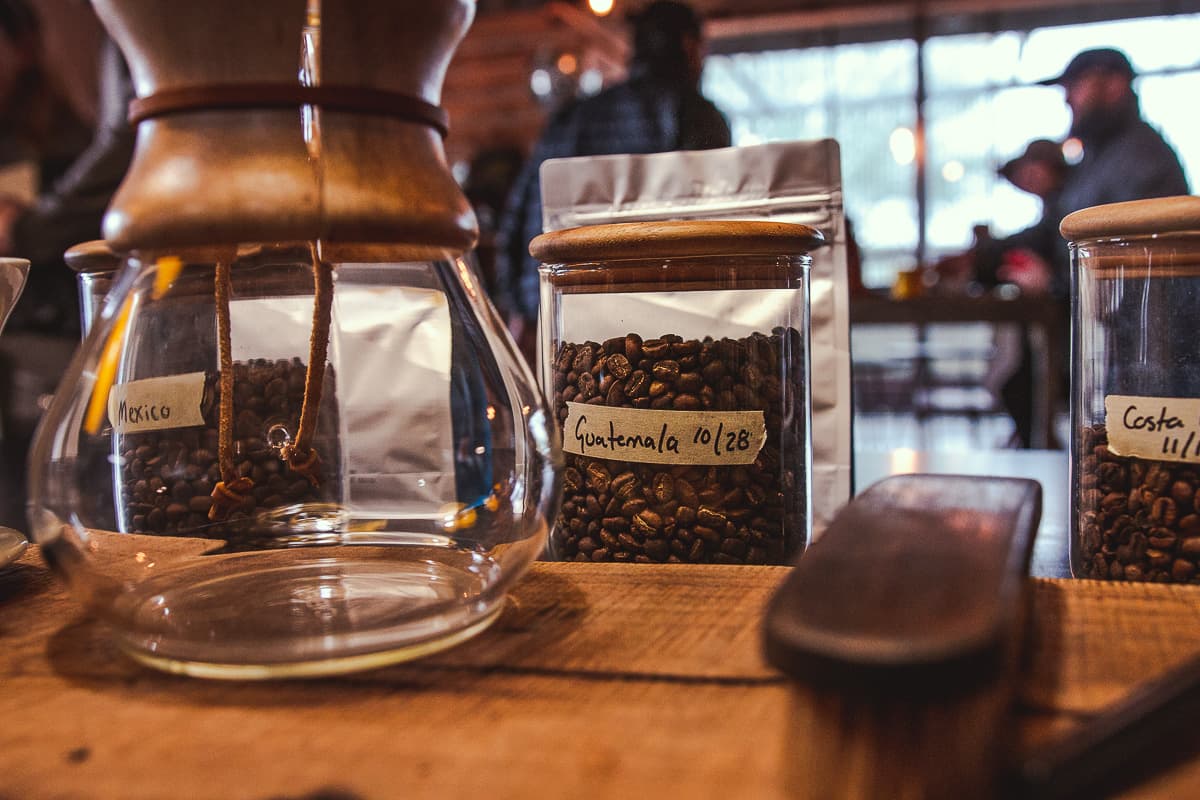 Coffee beans at Presta Coffee Roasters