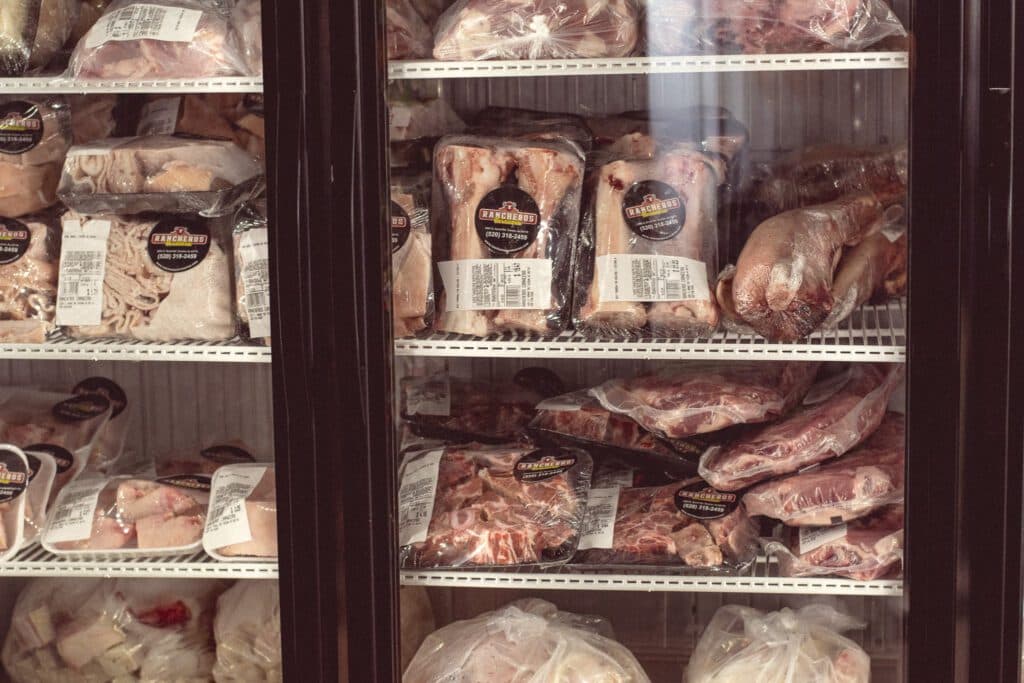 Freezer at Rancheros Carniceria on Grant Road (Photo by Jackie Tran)