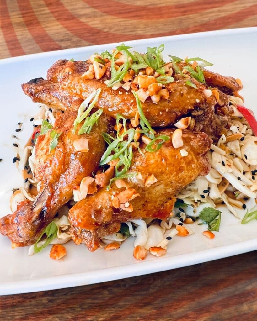 a plate of food on a table