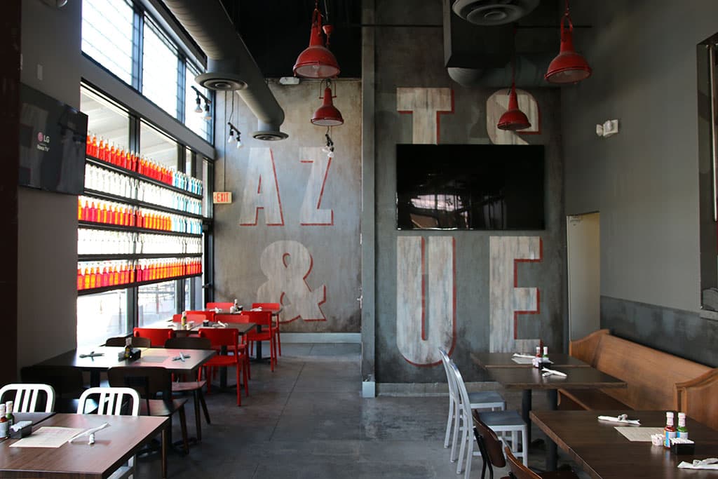Rear wall at Red's Smokehouse + Tap Room (Credit: Adam Lehrman)
