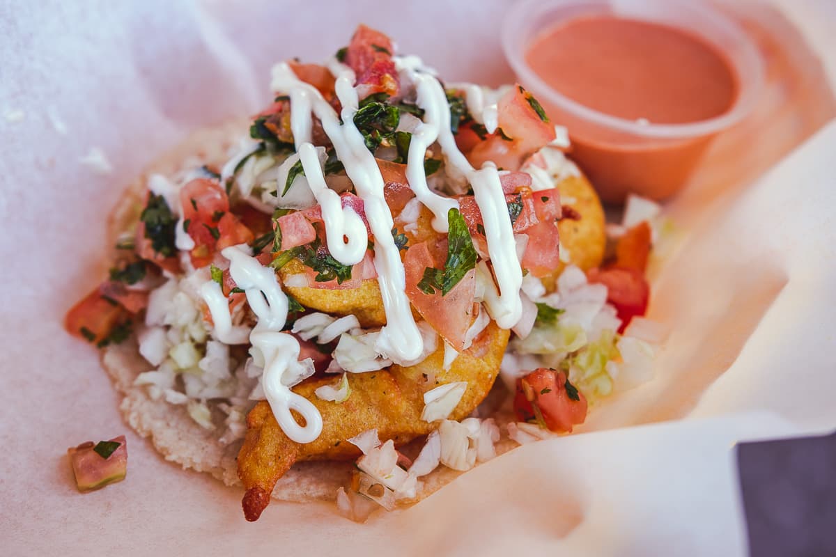 Taco de Camarones (Shrimp) at Ensenada Street Food