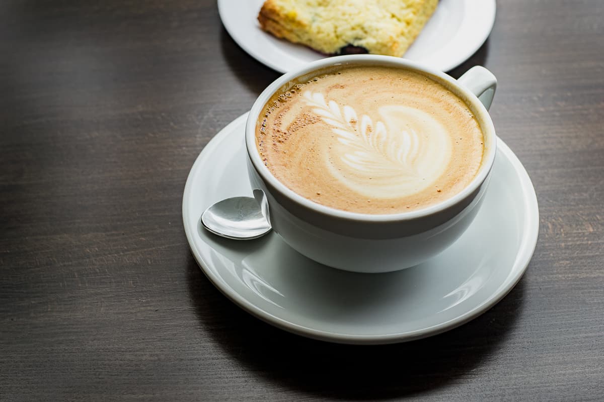 Latte and scone at Ren Coffeehouse (Credit: Jackie Tran)