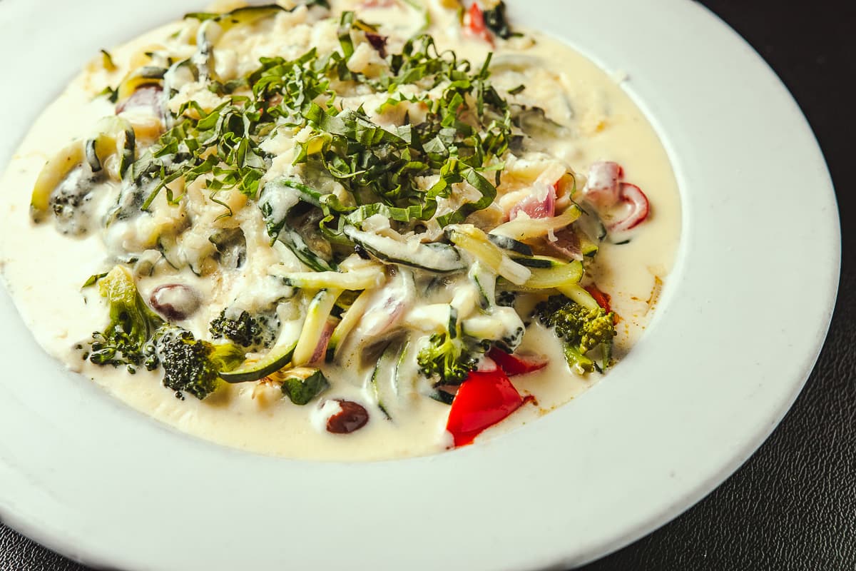 Zoodles with alfredo at Renee's Organic Oven (Credit: Jackie Tran)
