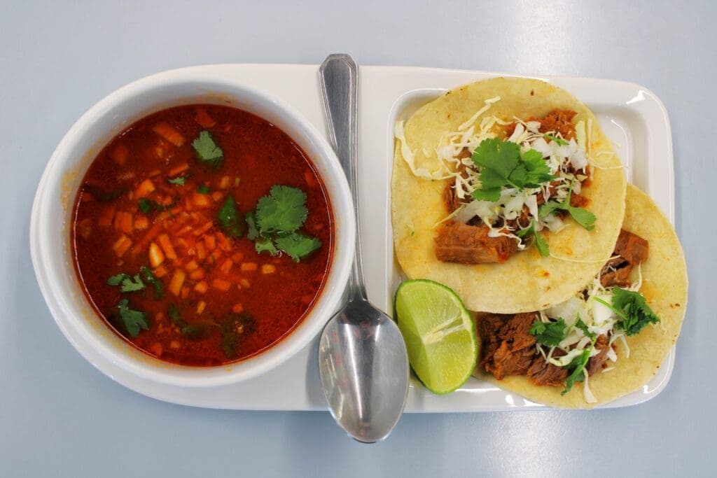 a bowl of food on a table