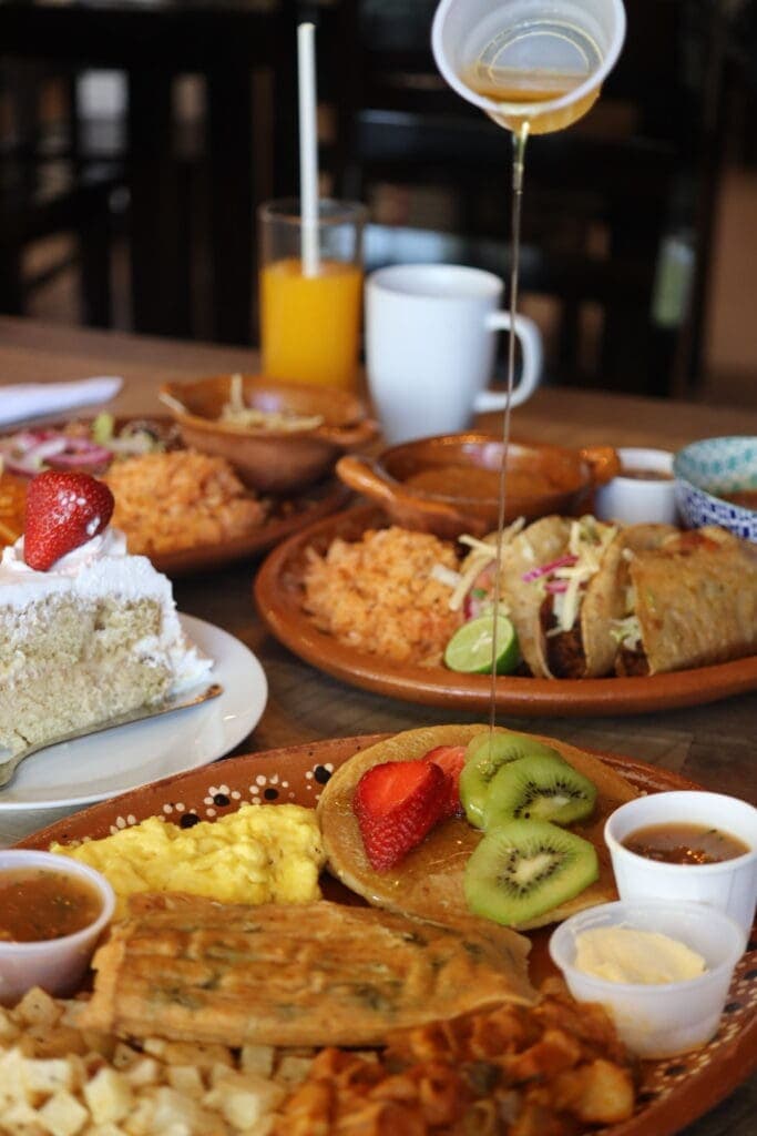 a plate of food on a table