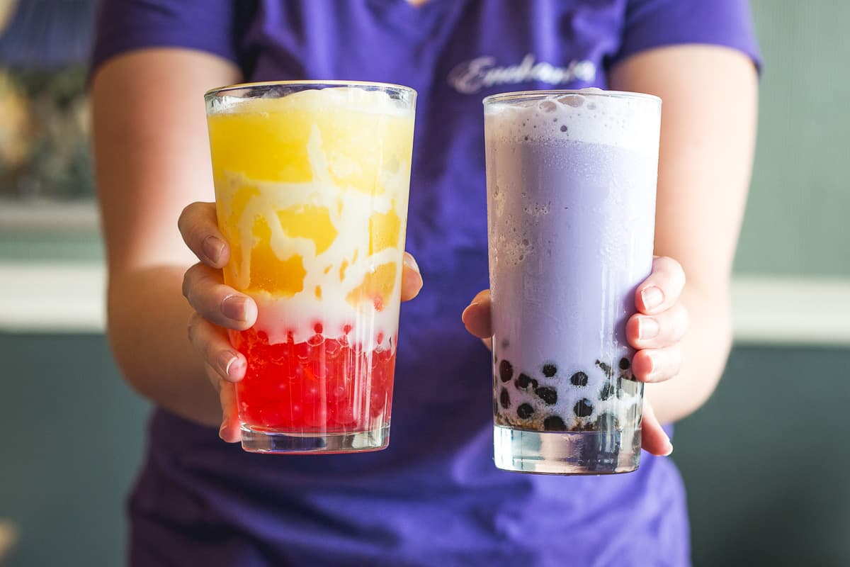 Lava Flow and Taro Boba at Enchanted Cafe (Credit: Jackie Tran)
