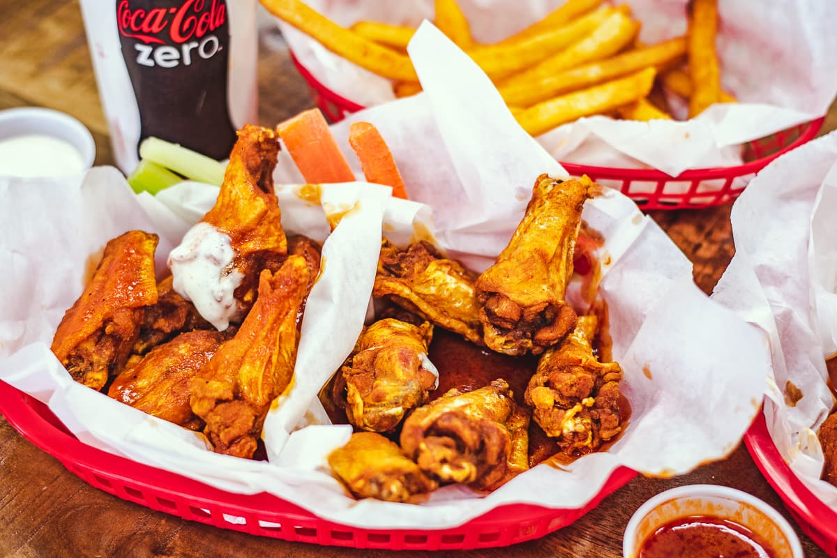 Regular Wings with Buffalo and Ranch at Wings on Fire (Credit: Kate Severino)