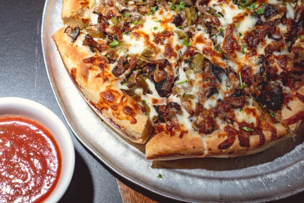 The Carnosaur deep dish pizza at Rocco's LIttle Chicago Pizzeria (Photo by Jackie Tran)