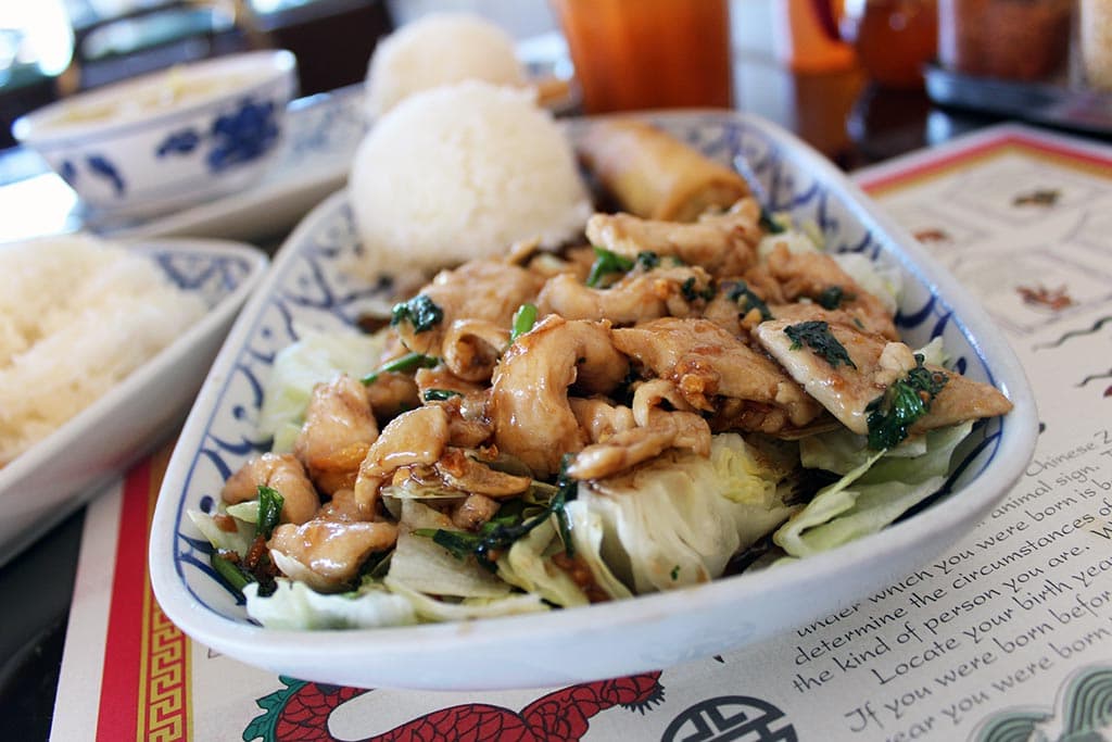 Pad Kra Tiem at Sa-ing Thai (Credit: Theresa Delaney)