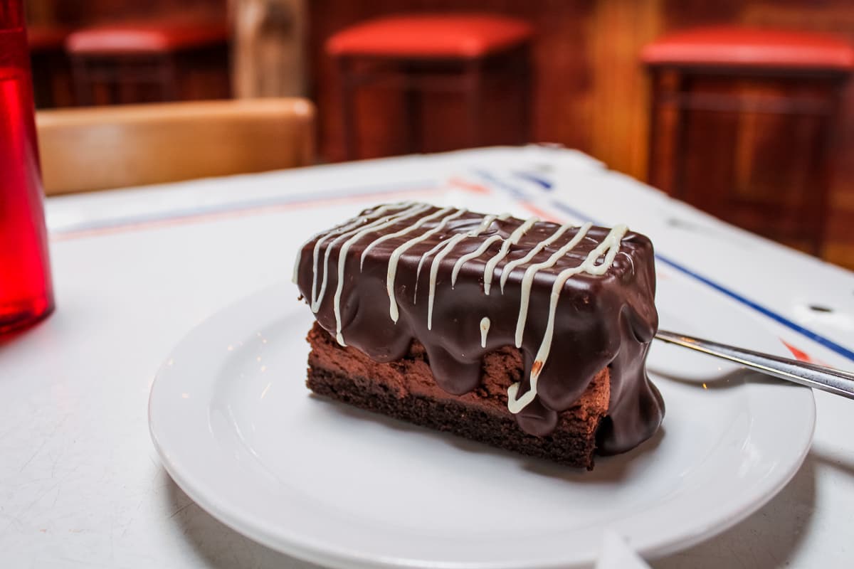 Gluten-free triple chocolate mousse dessert at La Cocina (Credit: Chelsey Wade)