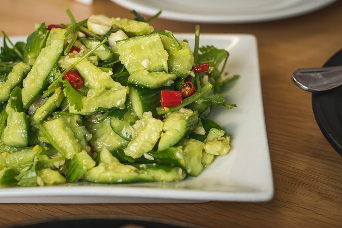 Cucumber with Garlic Sauce at Fatman Kitchen (Credit: Jackie Tran)
