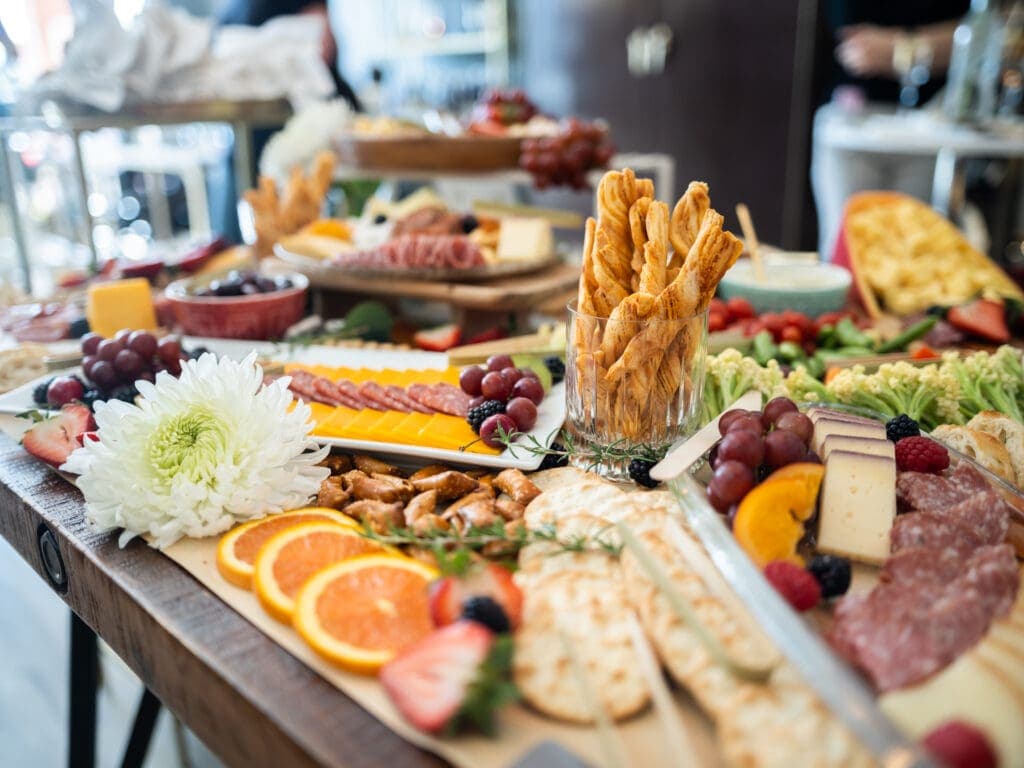 a bunch of food on a table