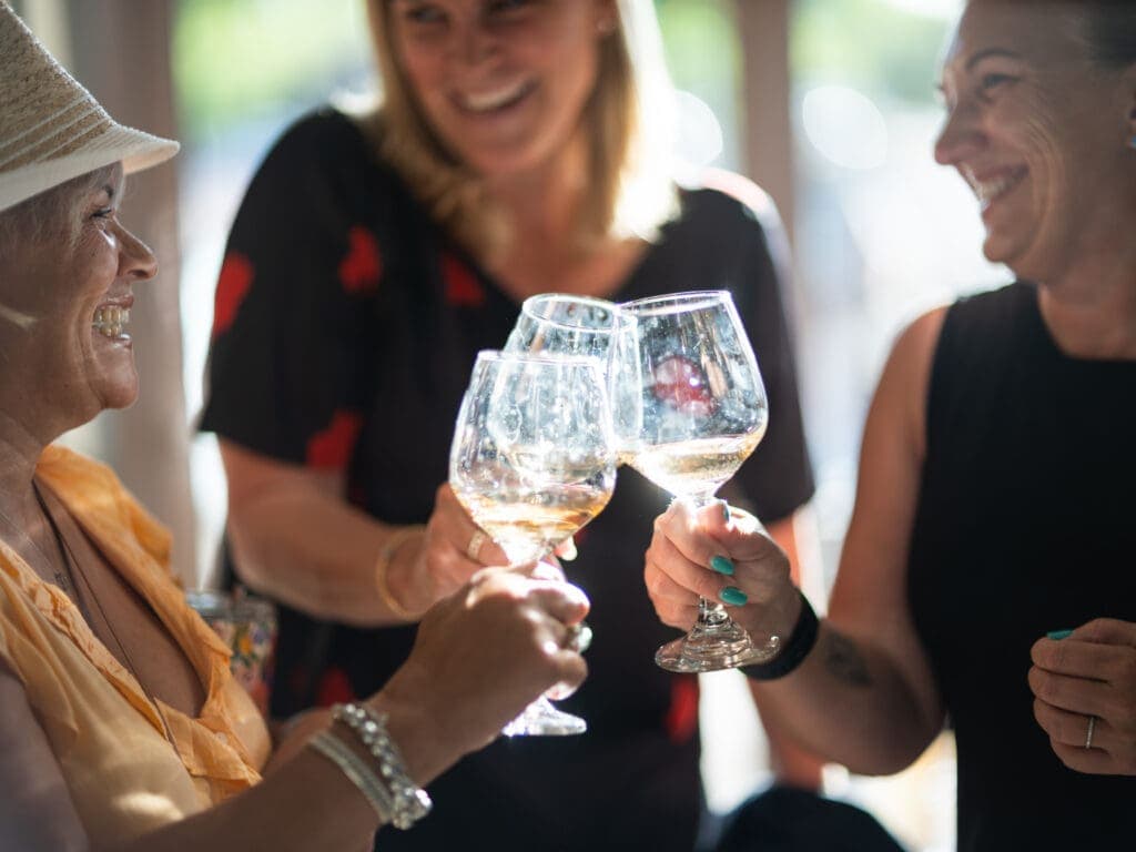 a person holding a glass of wine