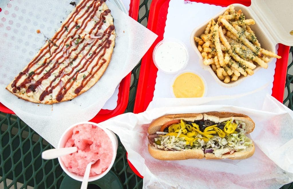 an overhead picture of food