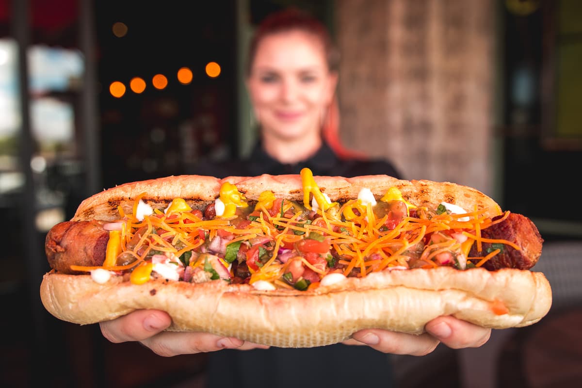 Smoked Sonoran Dog at Brushfire BBQ in Tucson