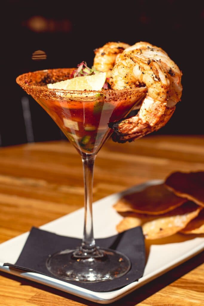 Sonoran Shrimp Cocktail at Sonoran House Sam Hughes (Photo by Jackie Tran)