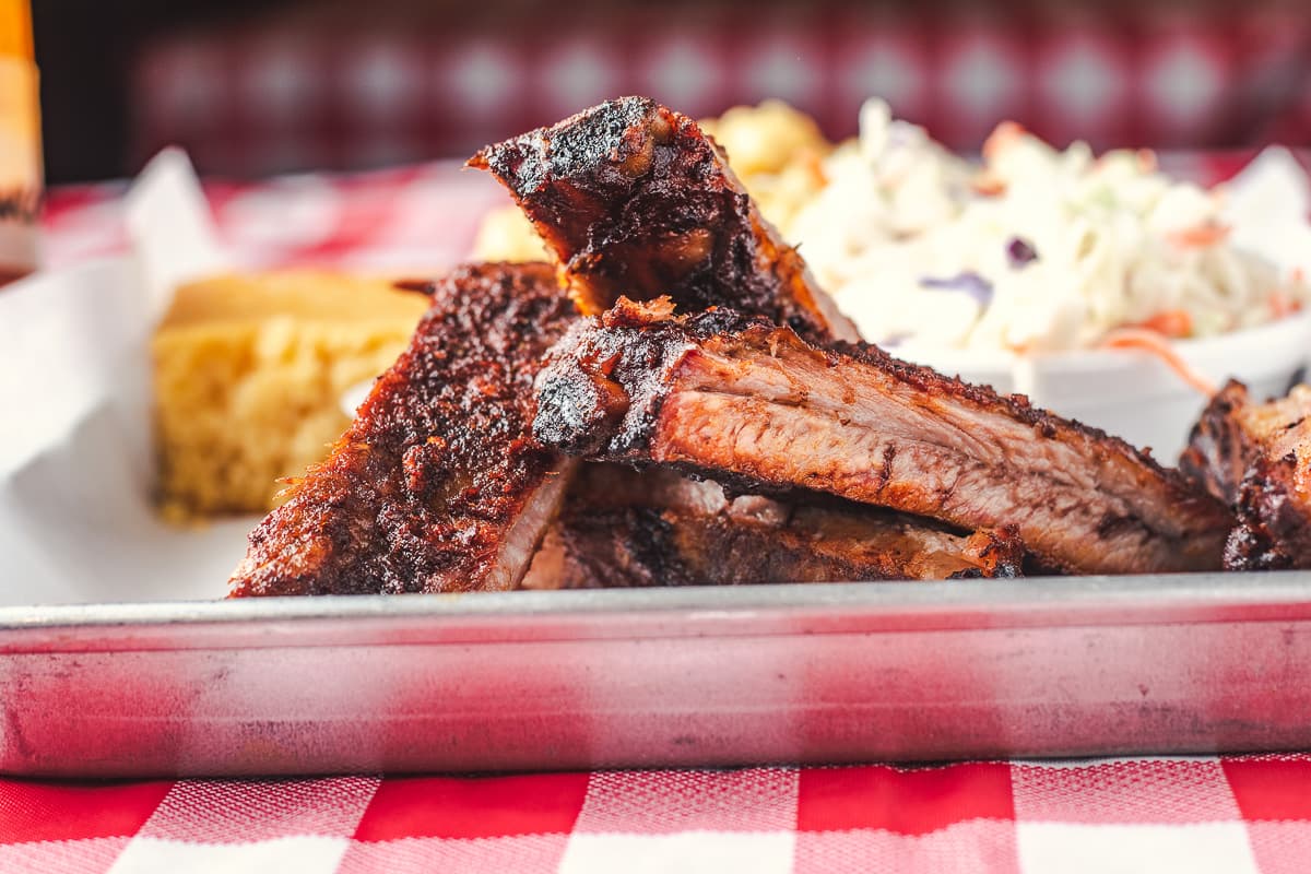 St. Louis pork ribs at Ken's Hardwood Barbecue (Credit: Jackie Tran)